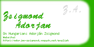 zsigmond adorjan business card